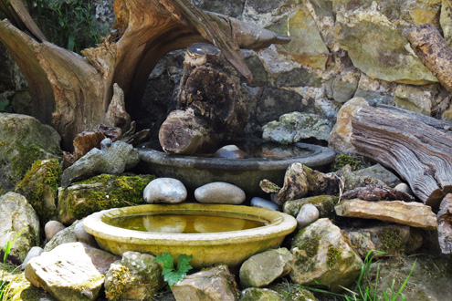 Feathers Nature Area Bird Baths Rockery